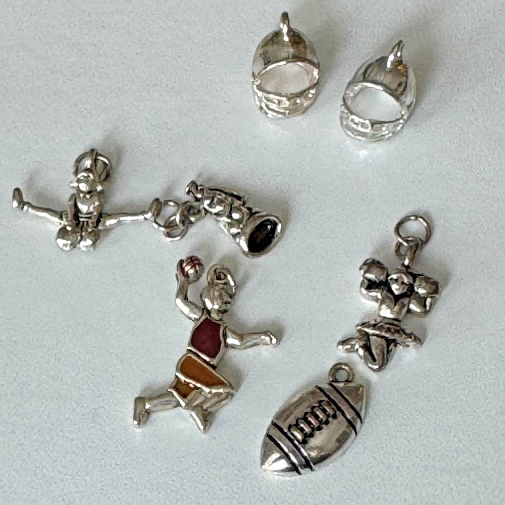 Football Cheerleader Charm‎ Jewelry Set of 7